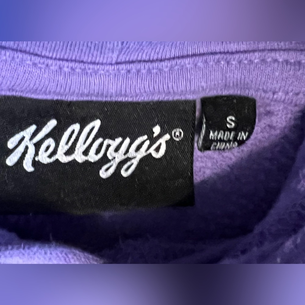 🍭Hoodie Kellogg’s Froot Loops Toucan | Purple | Unisex Small - Picture 3 of 10